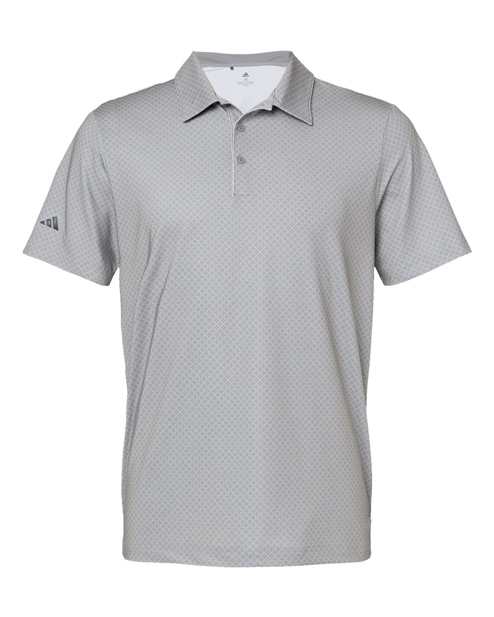 Front View of Grey Three/ Team Royal/ Navy Diamond Dot Print Polo - A498