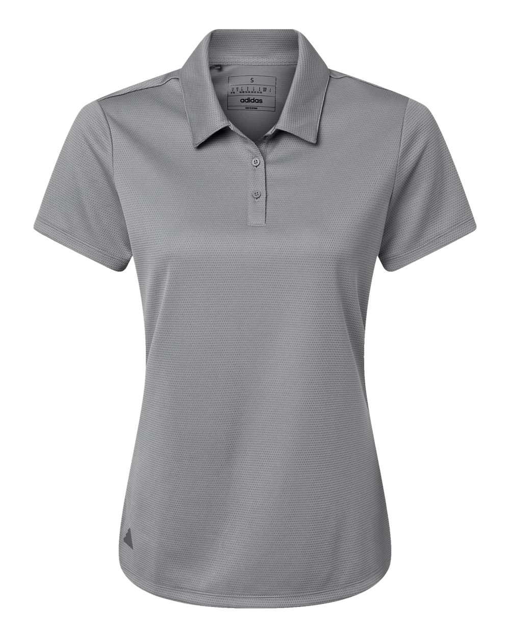 Front View of Grey Three Women's Micro Pique Polo - A581