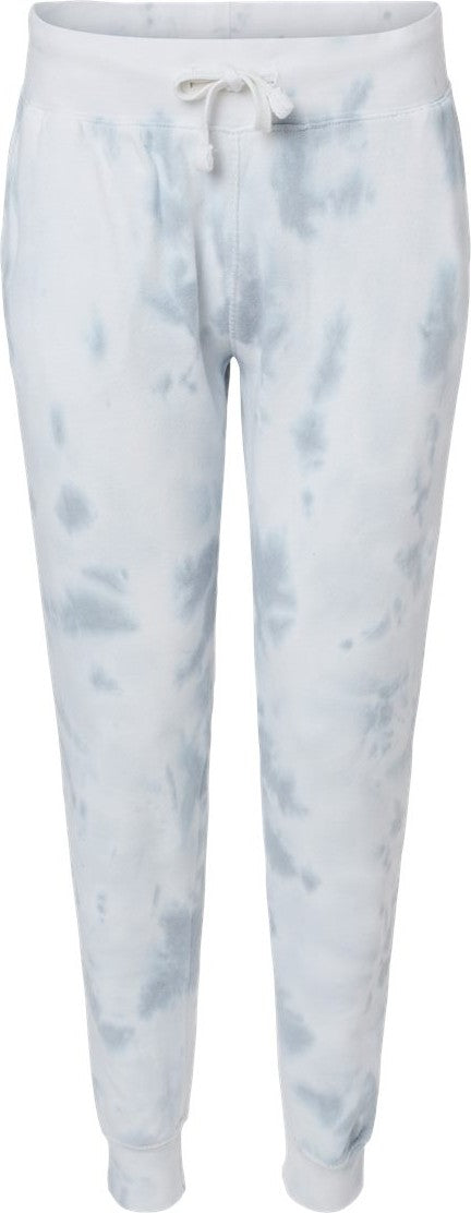 Front View of Grey Tie Dye Tie-Dyed Fleece Joggers - 8884