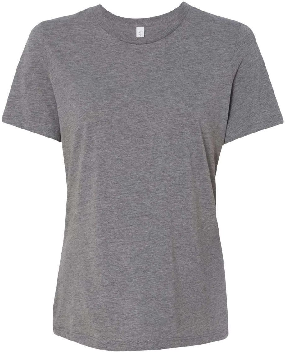Front View of Grey Triblend Women’s Relaxed Fit Triblend Tee - 6413
