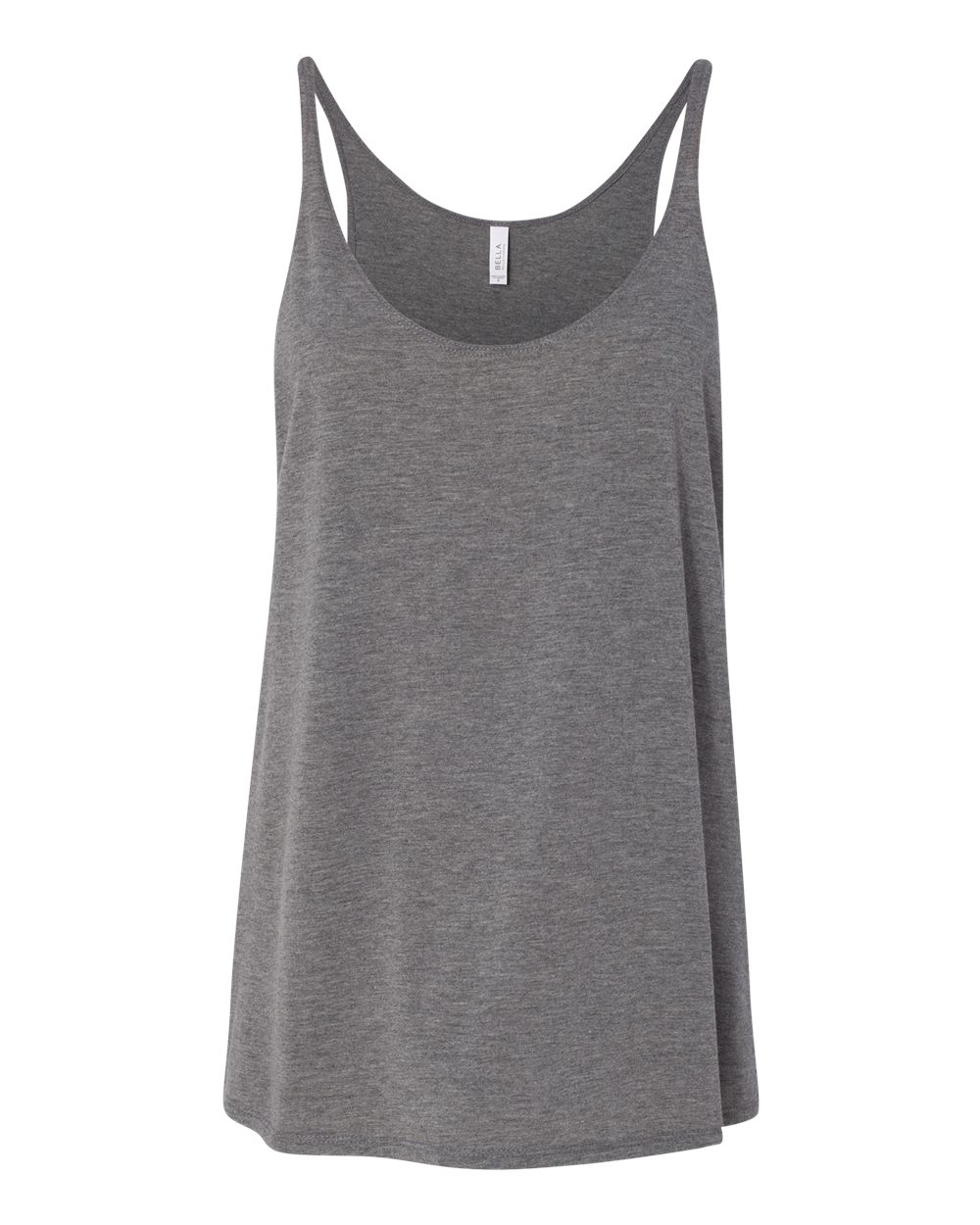Front View of Grey Triblend Women's Slouchy Tank - 8838