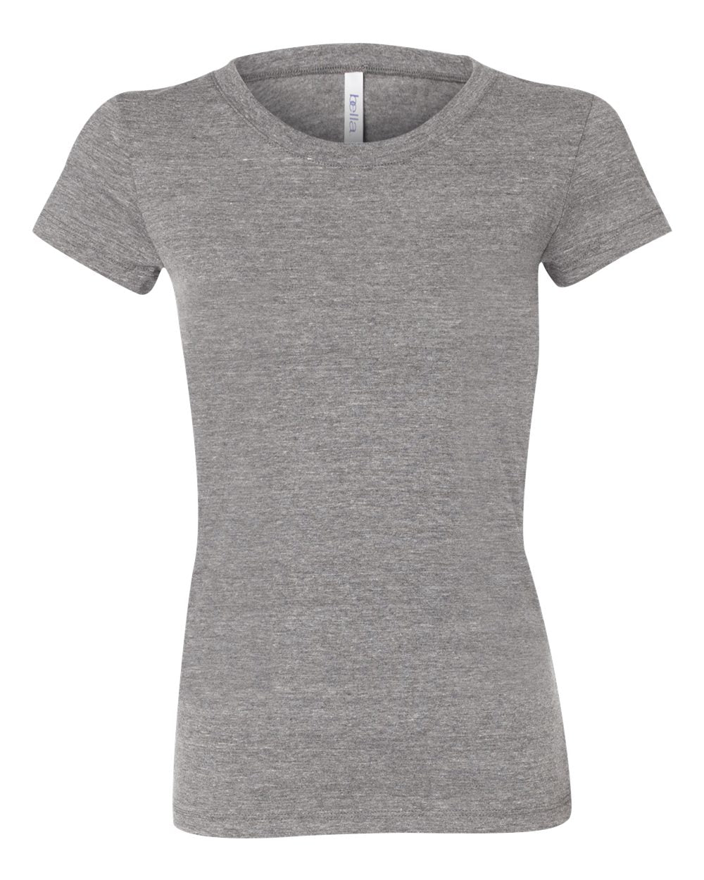 Front View of Grey Triblend Women's Triblend Tee - 8413