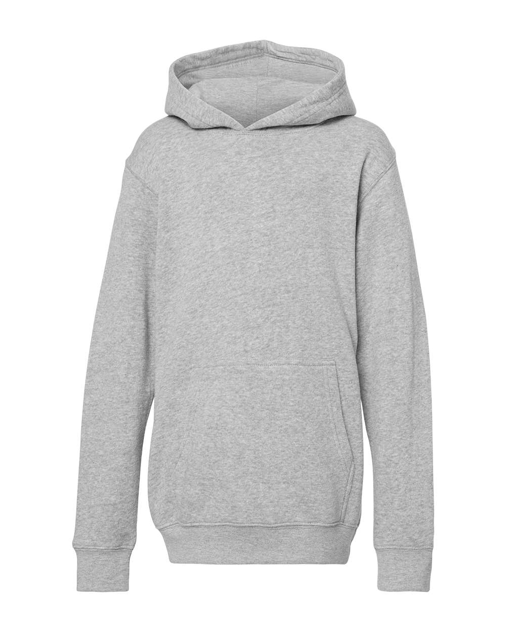 Front View of Grey Triblend Youth Triblend Fleece Hooded Sweatshirt - 8880