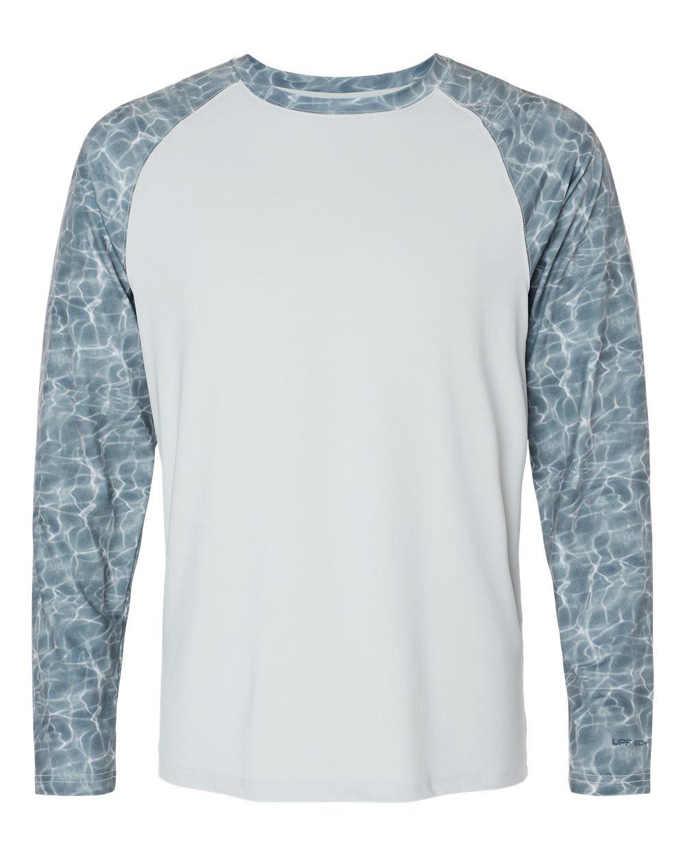 Front View of Grey Water Panama Colorblocked Long Sleeve T-Shirt - 231