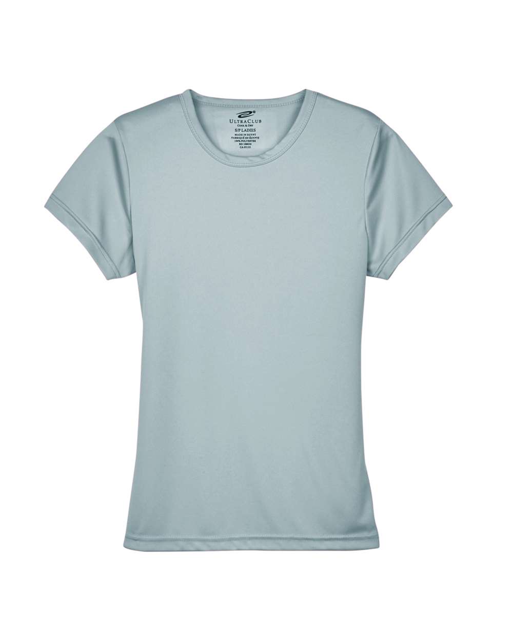 Front View of Grey Women's Cool & Dry Sport Performance Interlock T-shirt - 8420L