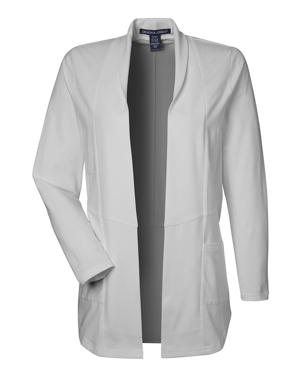 Front View of Grey Women's Raleigh Stretch Cardigan - DP125W