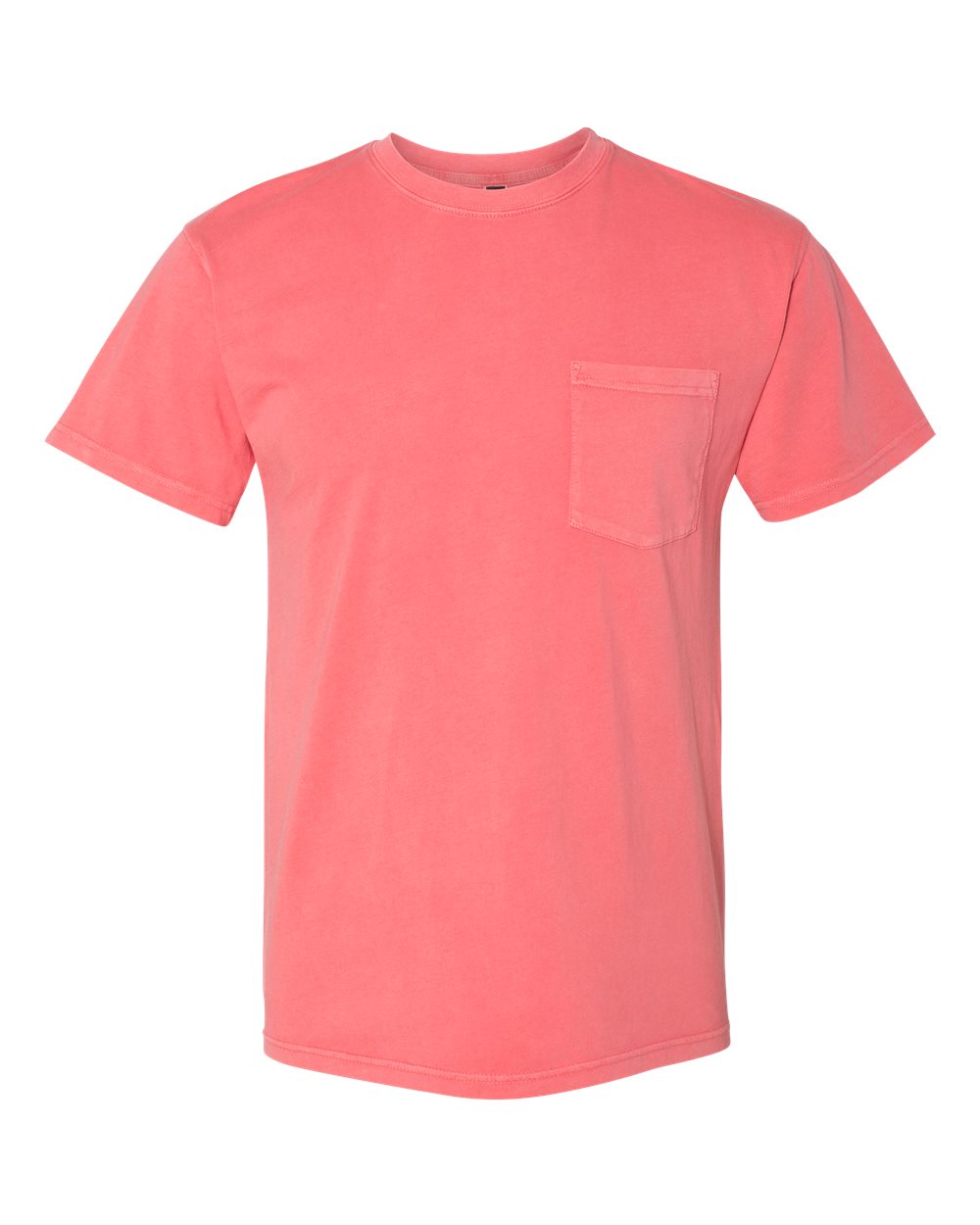 Front View of Guava Inspired Dye Short Sleeve Pocket T-Shirt - 7415