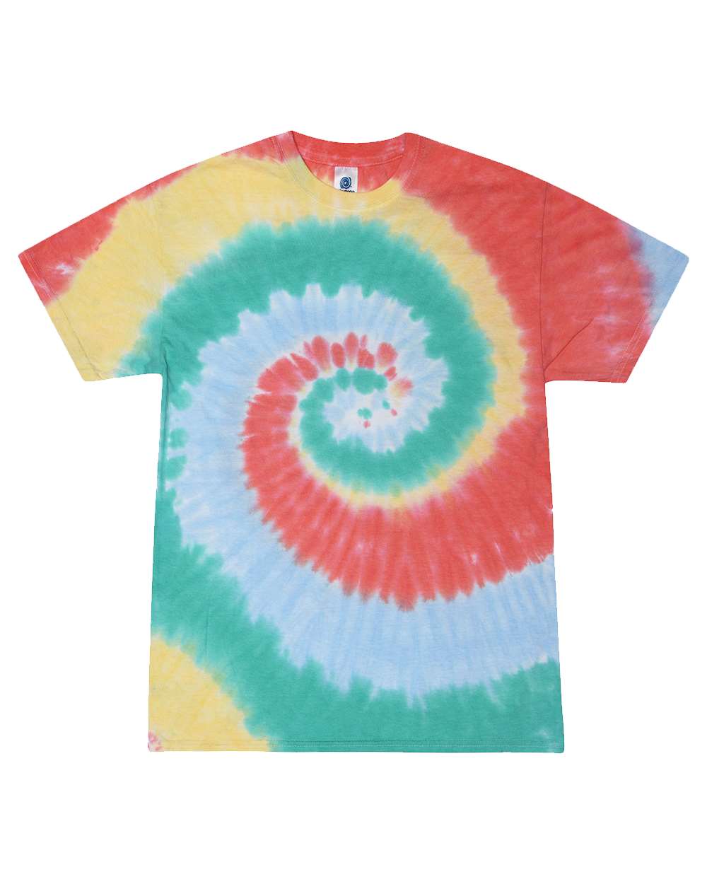 Front View of Gum Drop Multi-Color Tie-Dyed T-Shirt - 1000