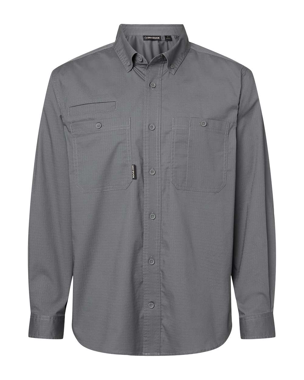 Front View of Gunmetal Craftsman Woven Shirt - 4450