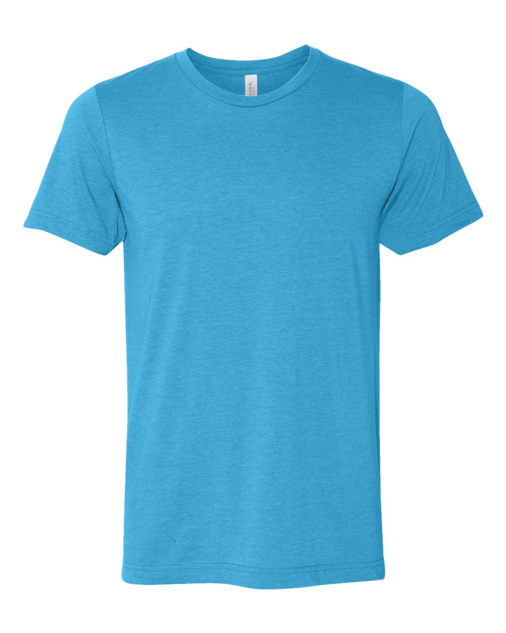 Front View of Heather Aqua CVC Jersey Tee - 3001CVC