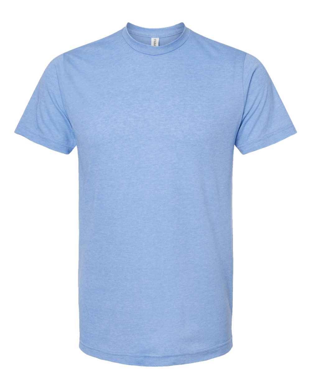 Front View of Heather Athletic Blue Poly-Rich T-Shirt - 241