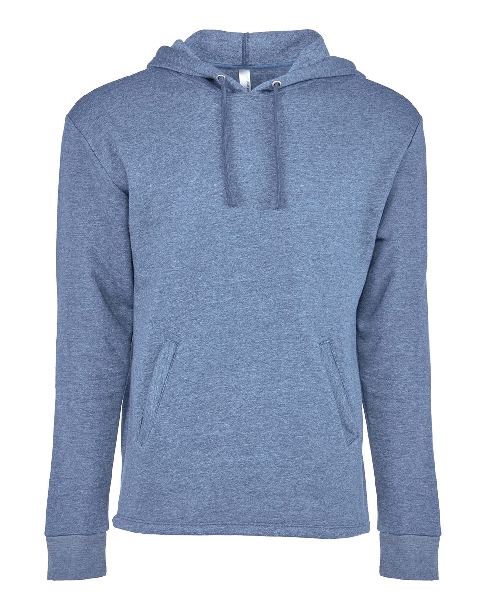 Front View of Heather Bay Blue Malibu Welt Pocket Hoodie - 9300