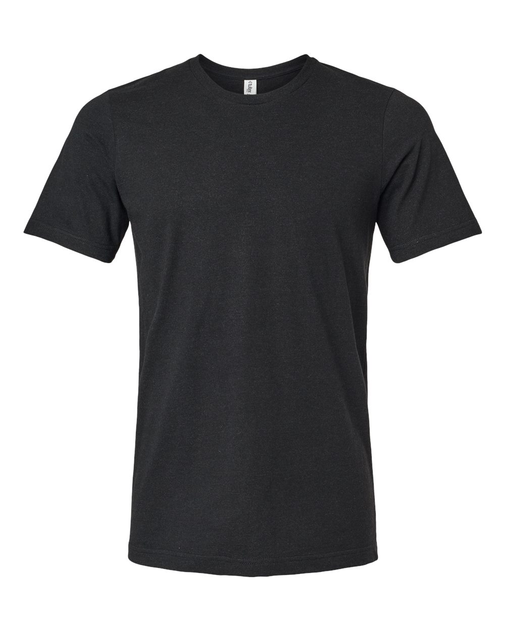 Front View of Heather Black Combed CVC T-Shirt - 602CVC