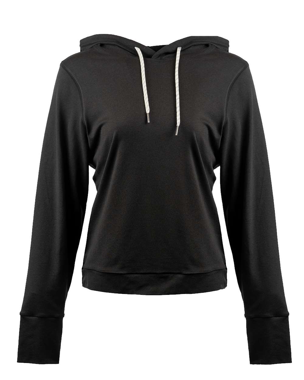 Front View of Heather Black Women's Dawn to Dusk Hooded Pullover - 5667