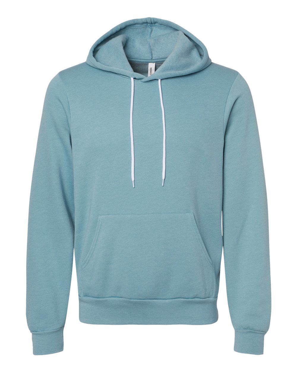 Front View of Heather Blue Lagoon Sponge Fleece Hoodie - 3719
