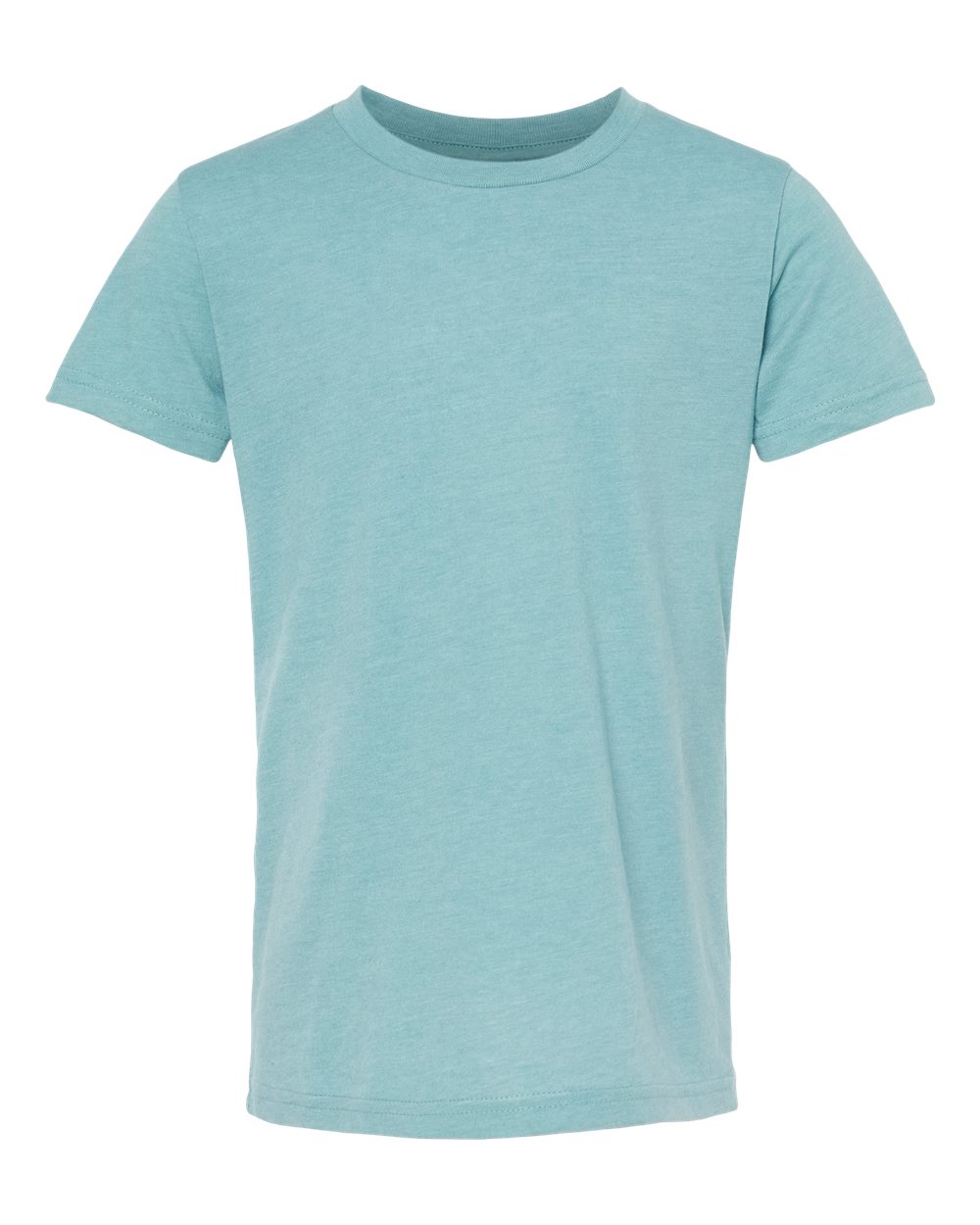 Front View of Heather Blue Lagoon Youth CVC Jersey Tee - 3001YCVC
