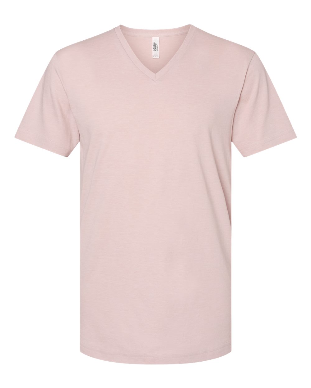 Front View of Heather Blush CVC V-Neck Tee - 2006CVC