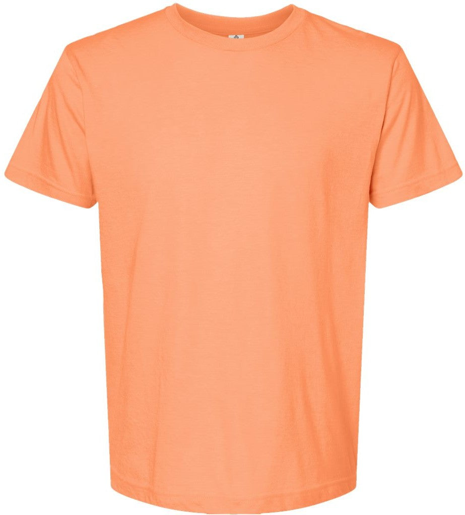 Front View of Heather Cantaloupe Fine Jersey T-Shirt - 202