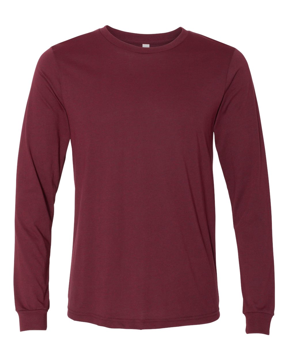 Front View of Heather Cardinal Heather CVC Long Sleeve Tee - 3501CVC