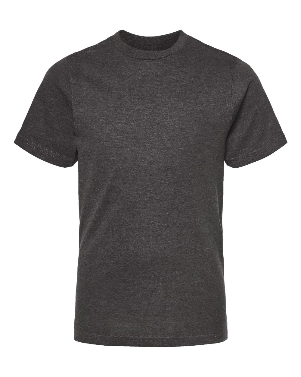 Front View of Heather Charcoal Youth Heavyweight Jersey T-Shirt - 295