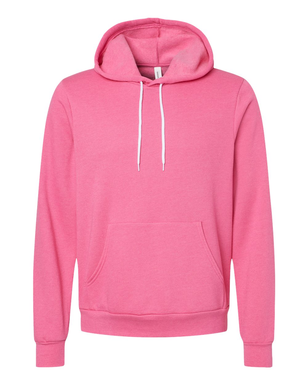 Front View of Heather Charity Pink Sponge Fleece Hoodie - 3719