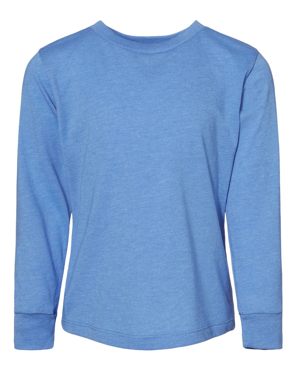 Front View of Heather Columbia Blue Toddler Jersey Long Sleeve Tee - 3501T