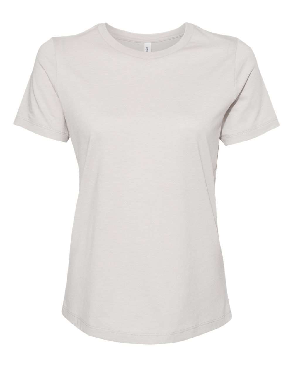 Front View of Heather Cool Grey Women’s Relaxed Fit Heather CVC Tee - 6400CVC
