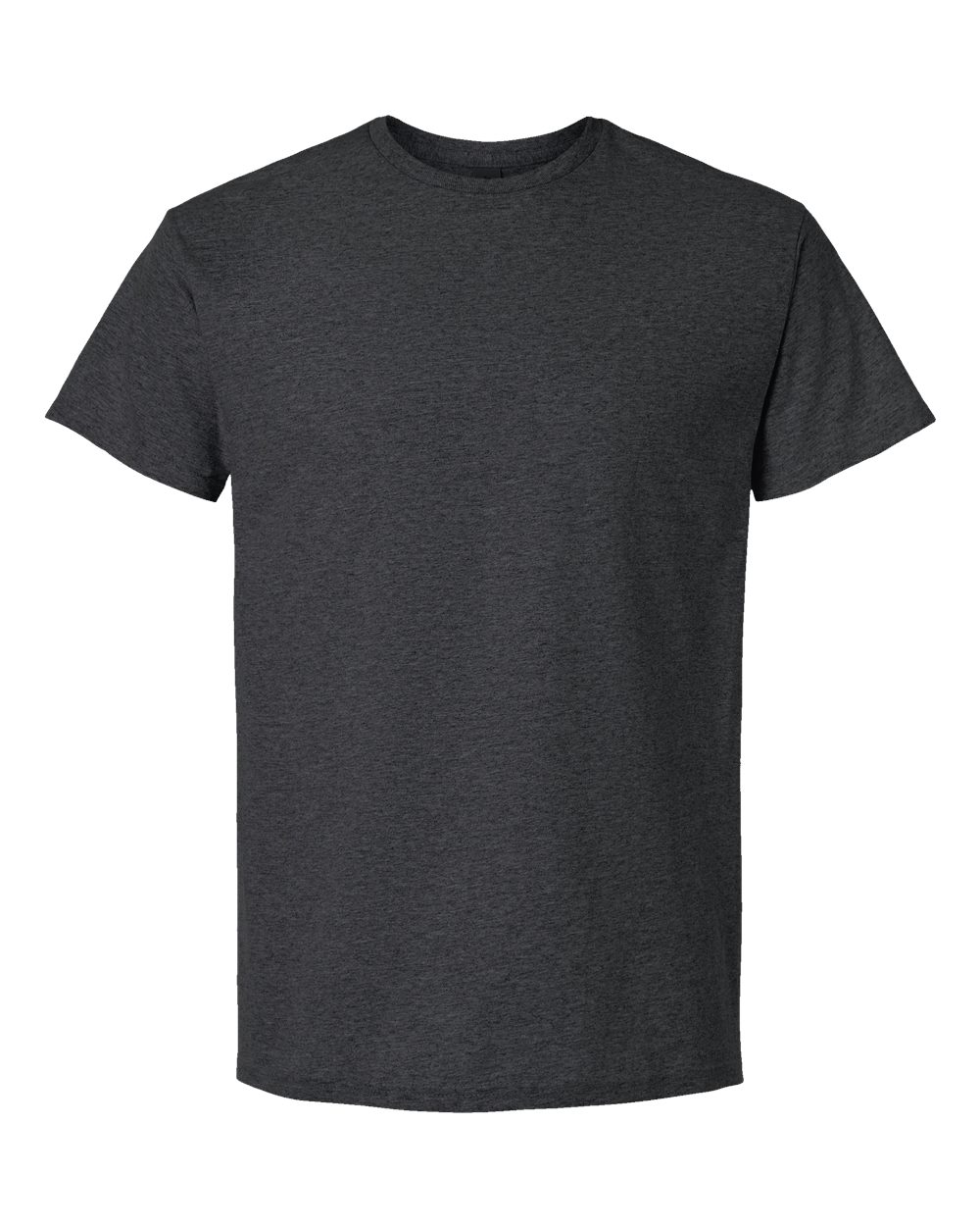 Front View of Heather Dark Grey Light Cotton T-Shirt - 3000