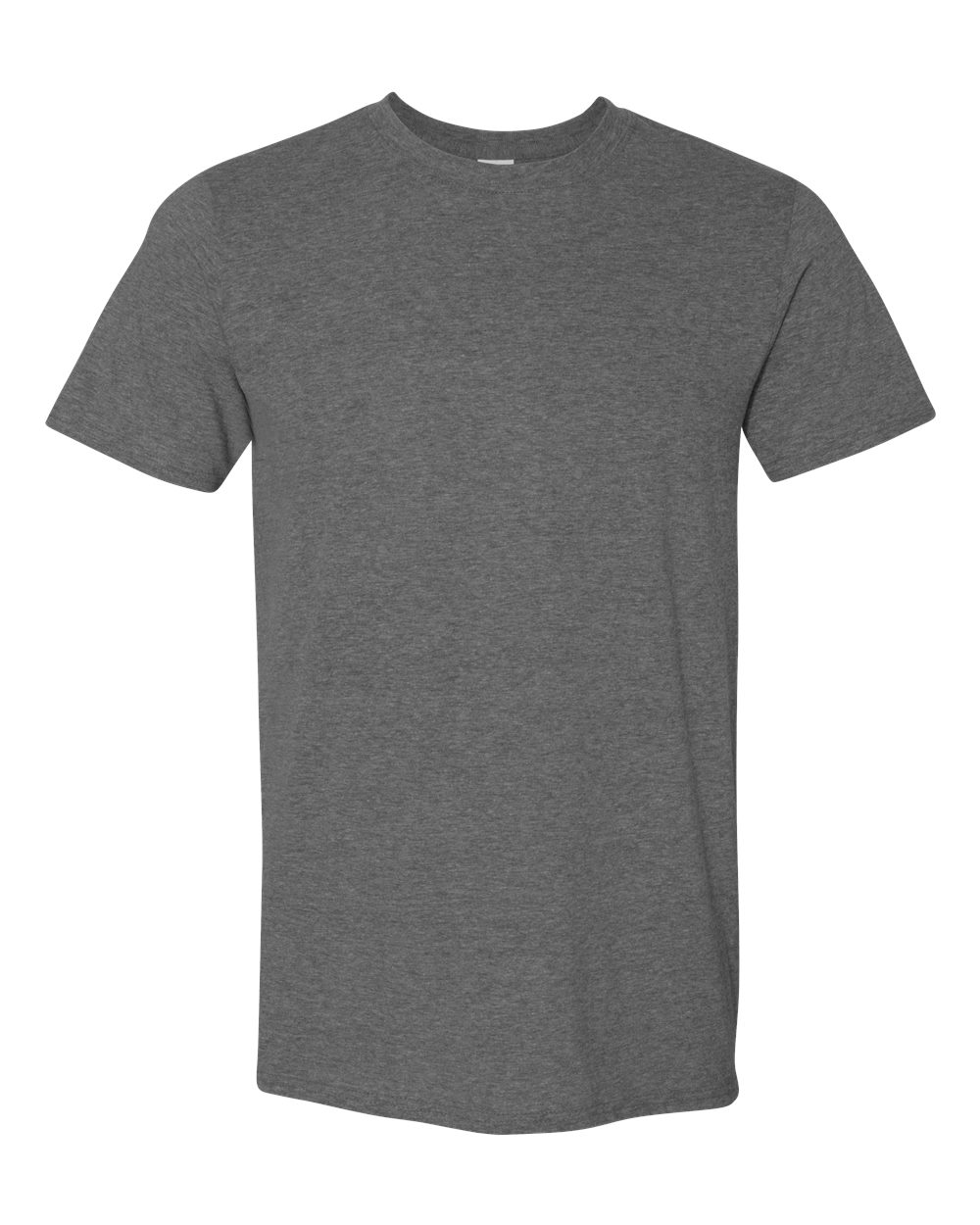 Front View of Heather Dark Grey Softstyle® T-Shirt - 64000