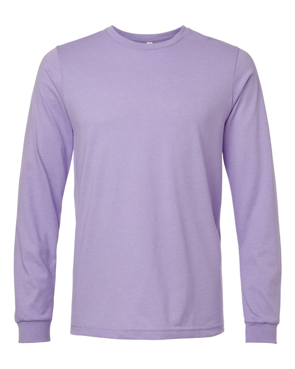 Front View of Heather Dark Lavender Heather CVC Long Sleeve Tee - 3501CVC