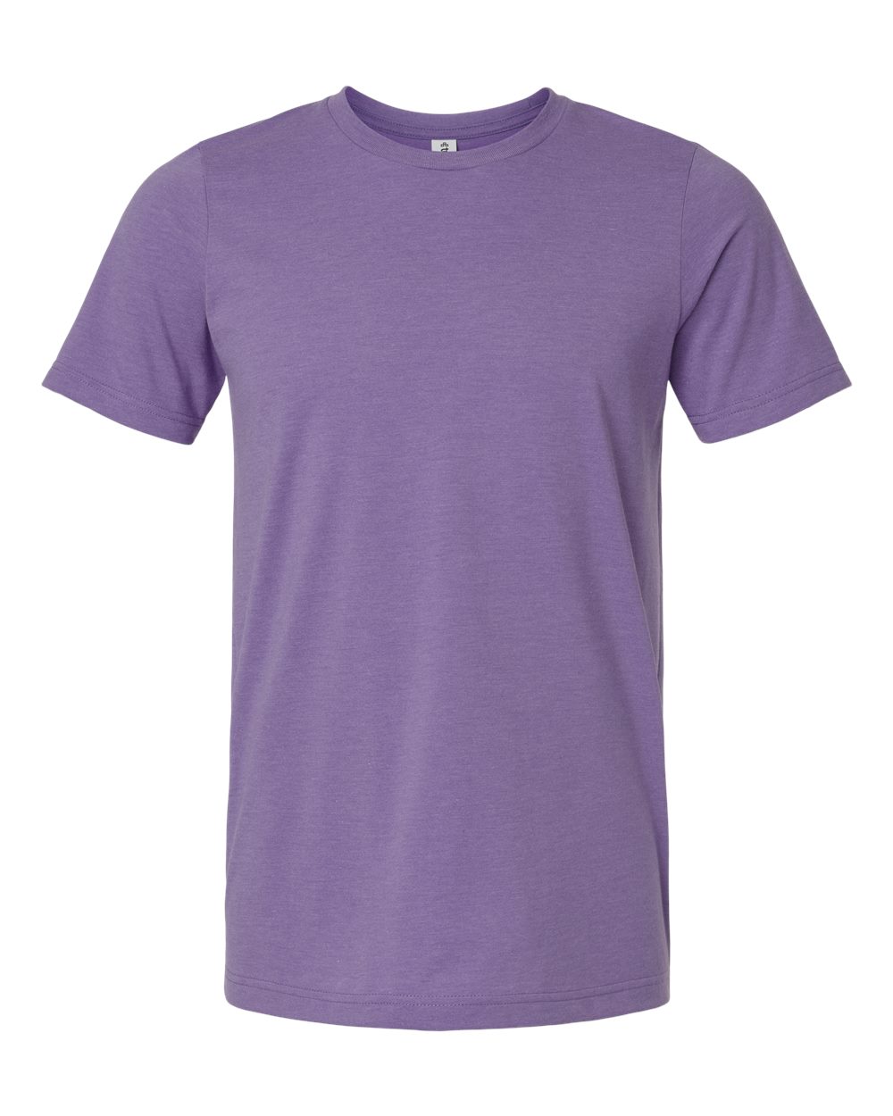 Front View of Heather Deep Purple Combed CVC T-Shirt - 602CVC