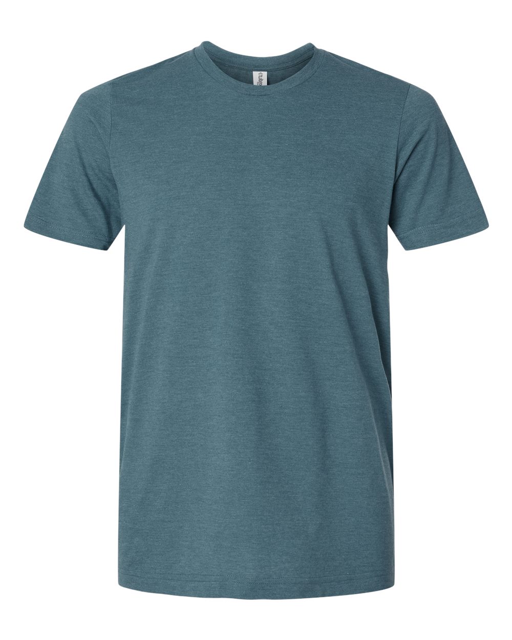 Front View of Heather Deep Teal Combed CVC T-Shirt - 602CVC