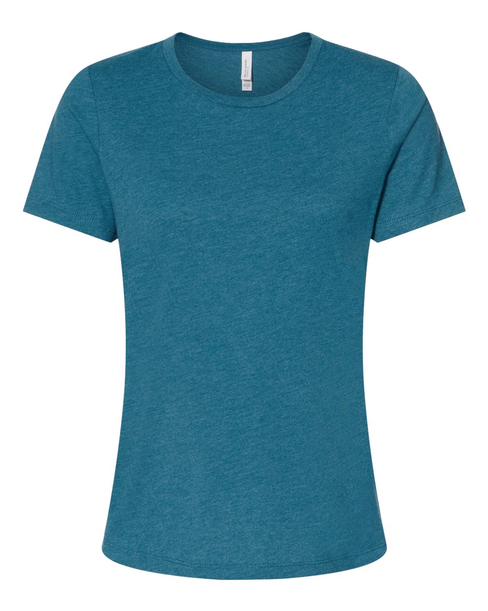Front View of Heather Deep Teal Women’s Relaxed Fit Heather CVC Tee - 6400CVC