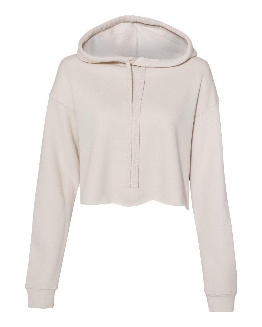 Front View of Heather Dust Women's Crop Fleece Hoodie - 7502