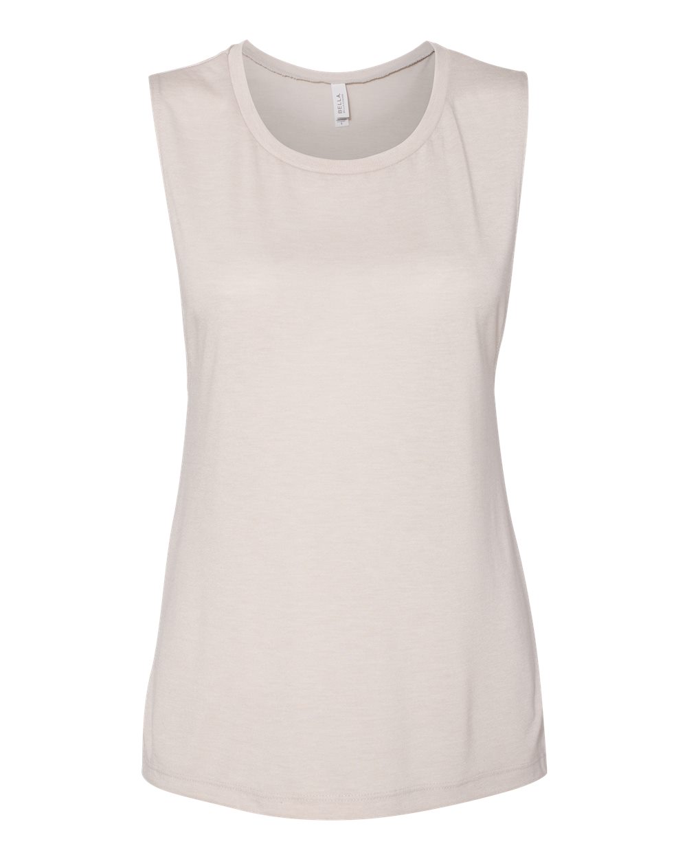 Front View of Heather Dust Women's Flowy Scoop Muscle Tank - 8803