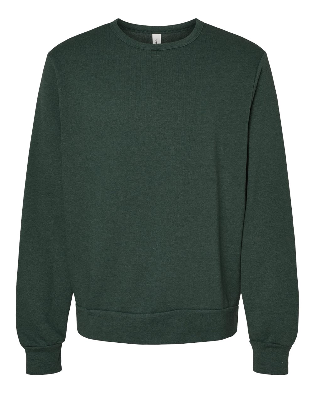 Front View of Heather Forest Sponge Fleece Classic Crewneck Sweatshirt - 3911
