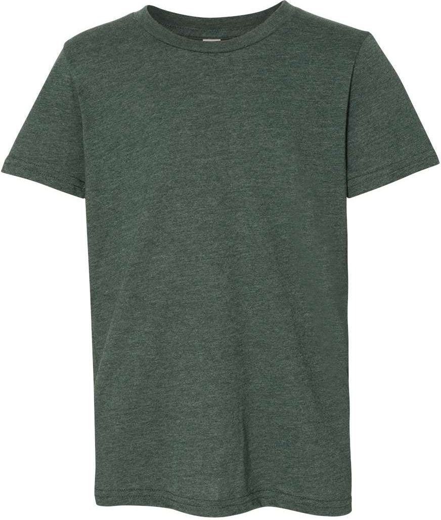 Front View of Heather Forest Youth CVC Jersey Tee - 3001YCVC