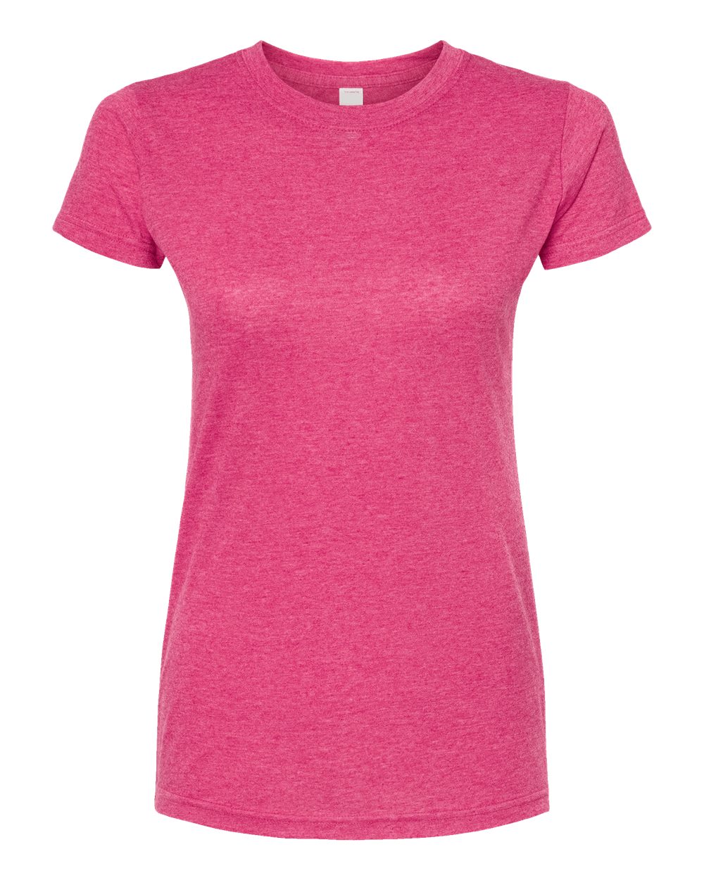 Front View of Heather Fuchsia Women's Poly-Rich T-Shirt - 240