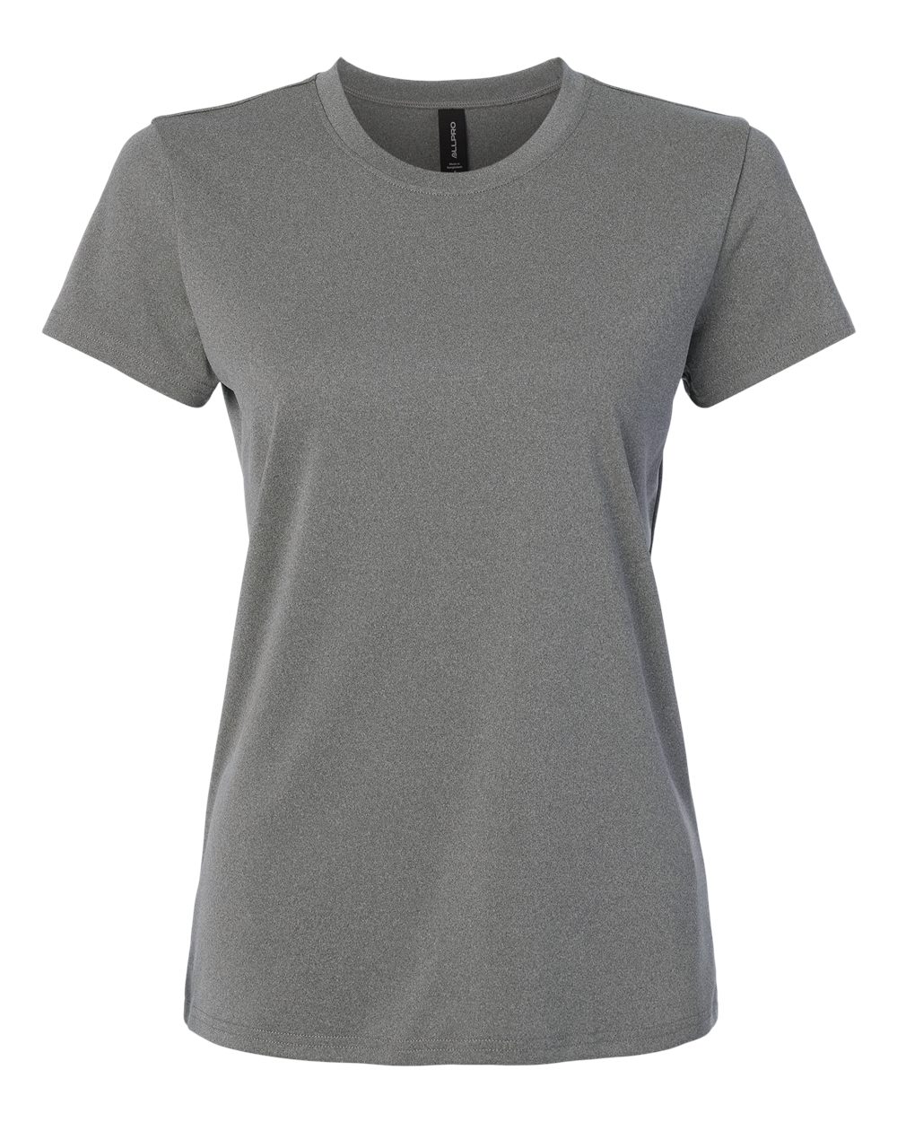 Front View of Heather Granite Pro-Lock Women's Performance T-Shirt - 48000L