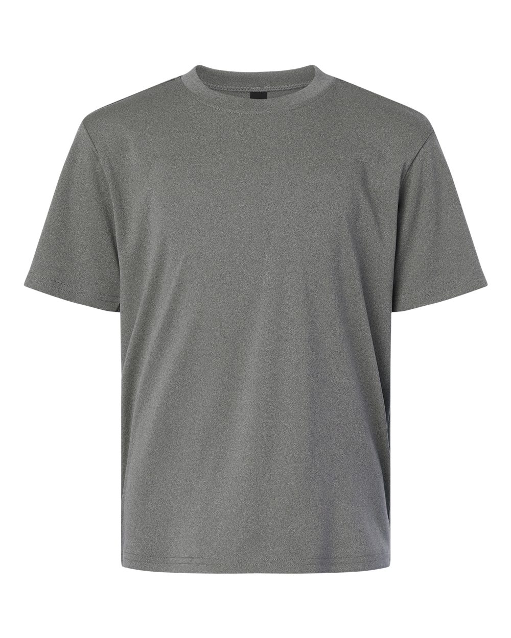 Front View of Heather Granite Pro-Lock Youth Performance T-Shirt - 48000Y