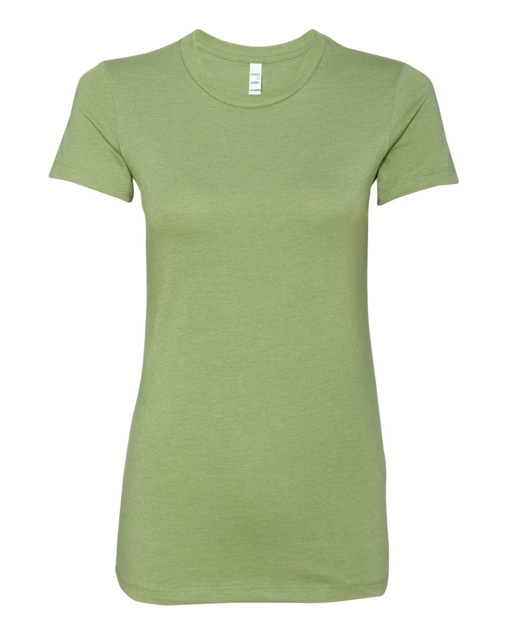 Front View of Heather Green Women's Slim Fit Tee - 6004