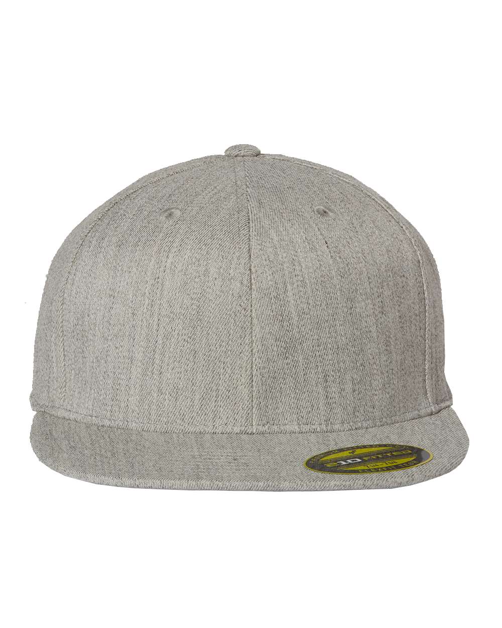 Front View of Heather Grey 210® Flat Bill Cap - 6210FF