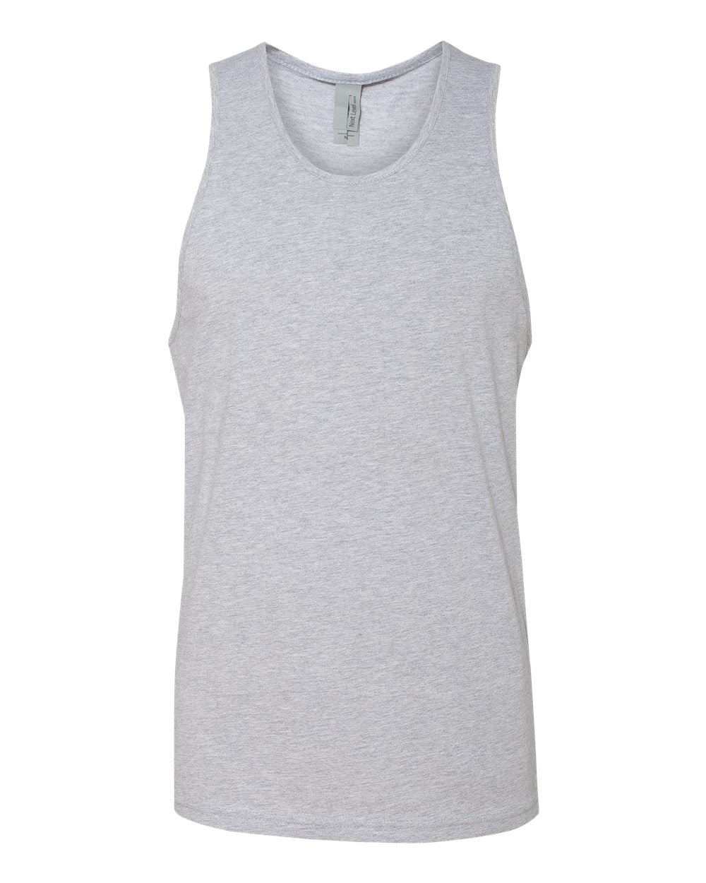 Front View of Heather Grey Cotton Muscle Tank - 3633