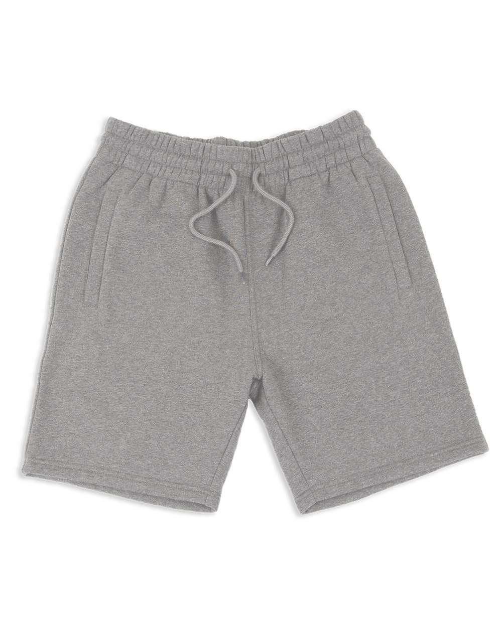 Front View of Heather Grey Fleece Jogger Shorts - SHFJS