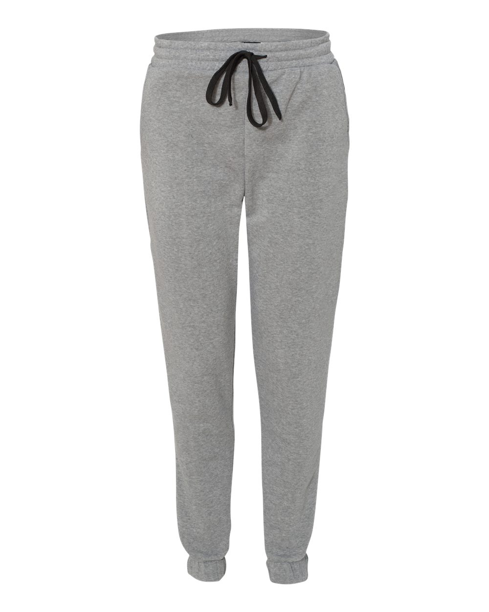 Front View of Heather Grey Fleece Joggers - 8800