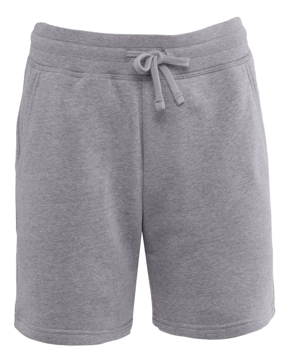 Front View of Heather Grey Fleece Sweat Shorts - 9903