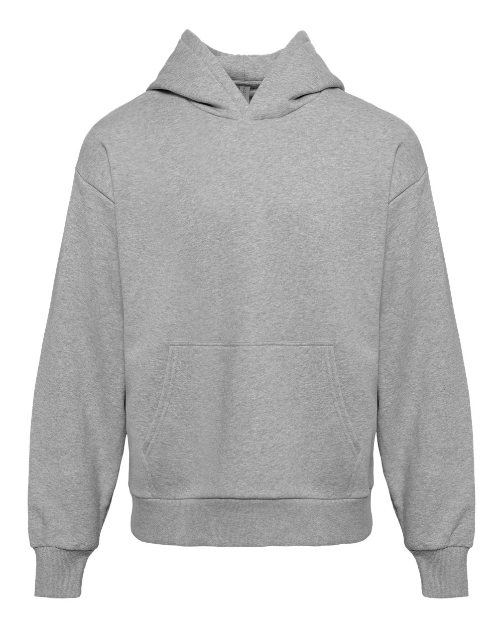Front View of Heather Grey Heavyweight Fleece Hoodie - 9307