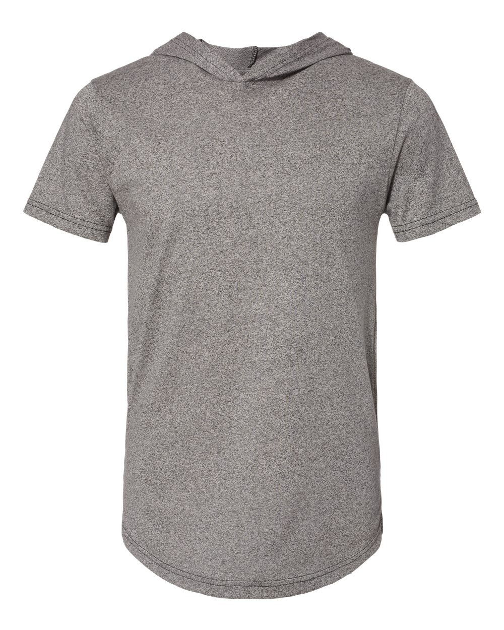 Front View of Heather Grey Mock Twist Hoodie T-Shirt - 2022