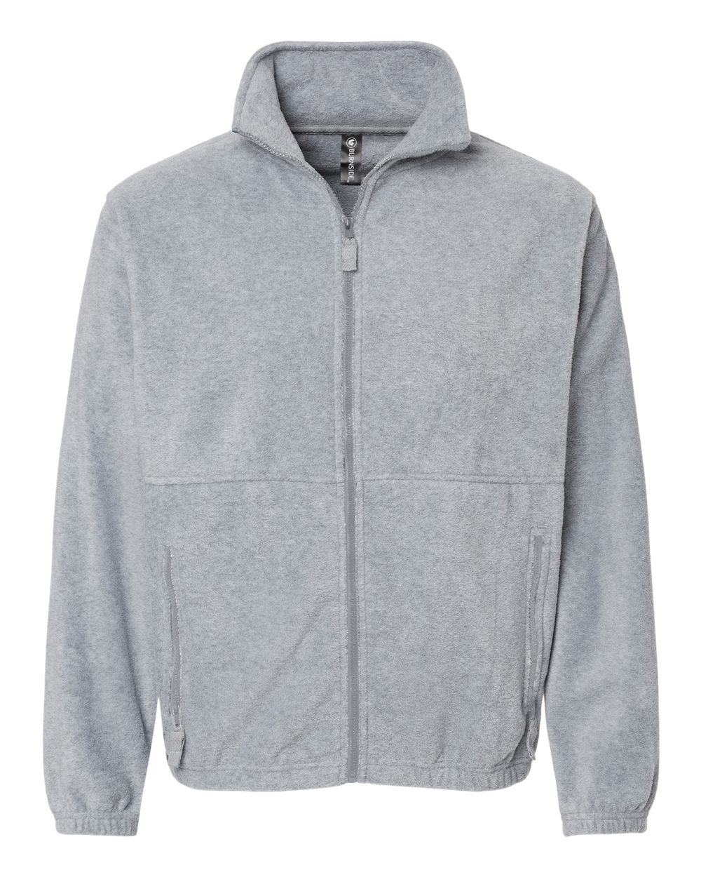 Front View of Heather Grey Polar Fleece Full-Zip Jacket - 3062