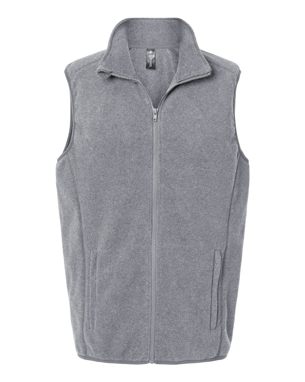 Front View of Heather Grey Polar Fleece Vest - 3012